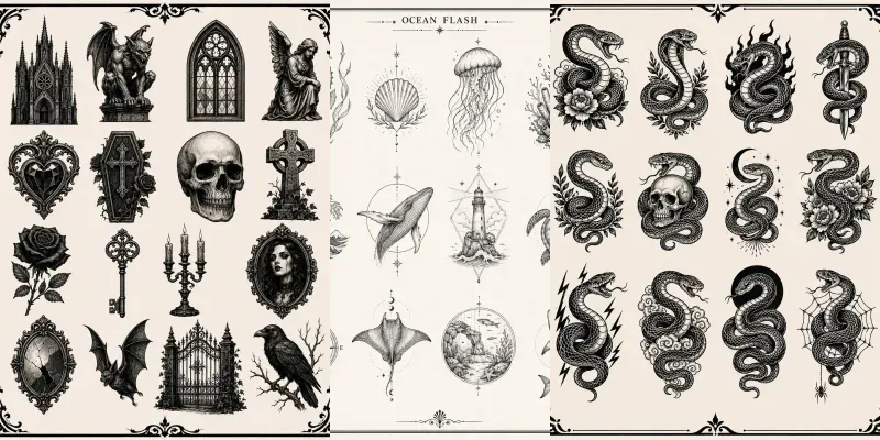 Tattoo Flash Sheet Generator generated by undefined