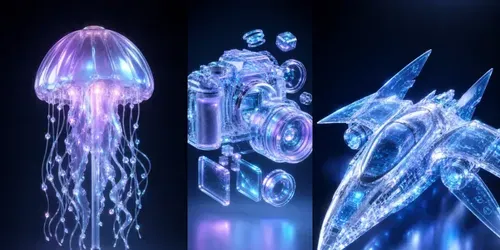 3D Translucent Futuristic Illustrations generated by chatgpt-image