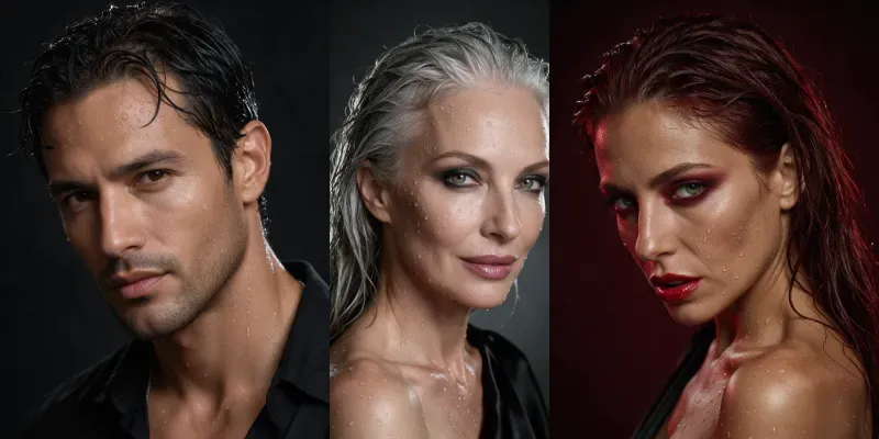 Wet Look Beauty Editorials