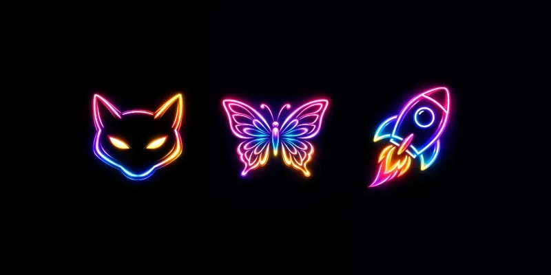 Vibrant 3D Neon Icon Generator generated by undefined