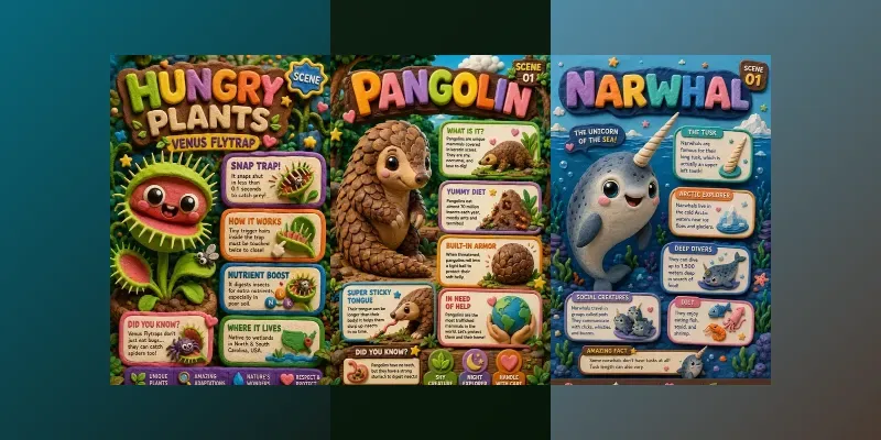 3D Clay Educational Animal Infographics generated by undefined