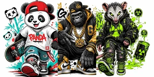 Street Pop Cartoon Tee Designs generated by chatgpt-image