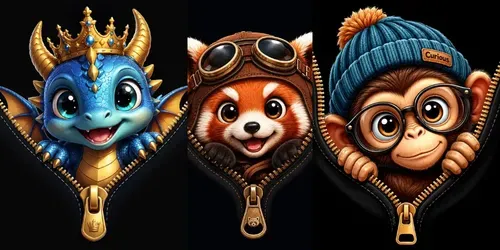 Cute Zipper Peek Character Generator generated by chatgpt-image
