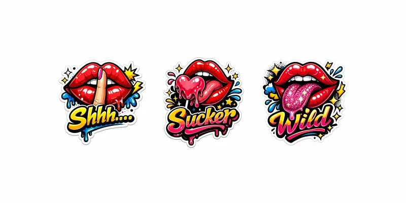Bold Pop Art Lips Sticker Generator generated by undefined