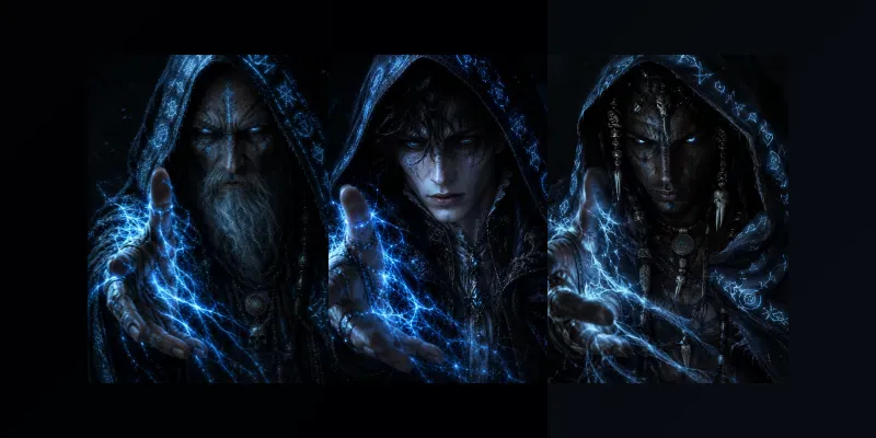 Frostbound Sorcerer Portraits generated by undefined