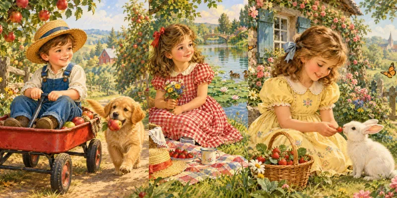 Vintage Garden Storybook Scenes