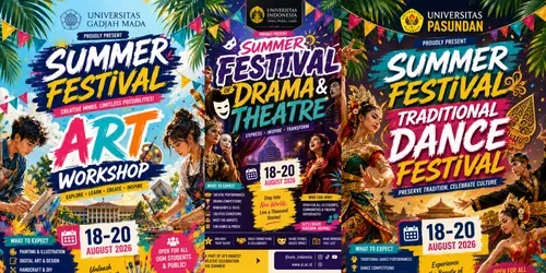 University Summer Festival Posters generated by chatgpt-image