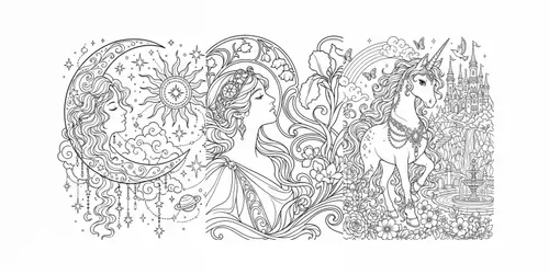 Intricate Line Art Coloring Page Creators generated by chatgpt-image