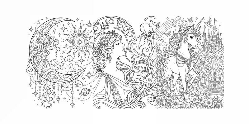 Intricate Line Art Coloring Page Creators generated by undefined