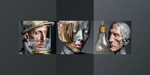 Hyperrealistic Surreal Dark Portrait Art generated by midjourney