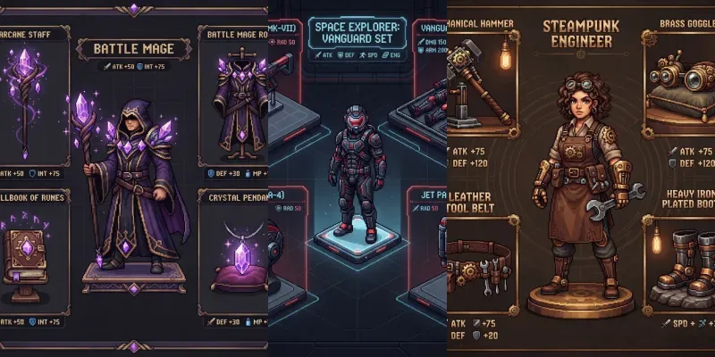 Pixel Art Equipment Loadout Sheets