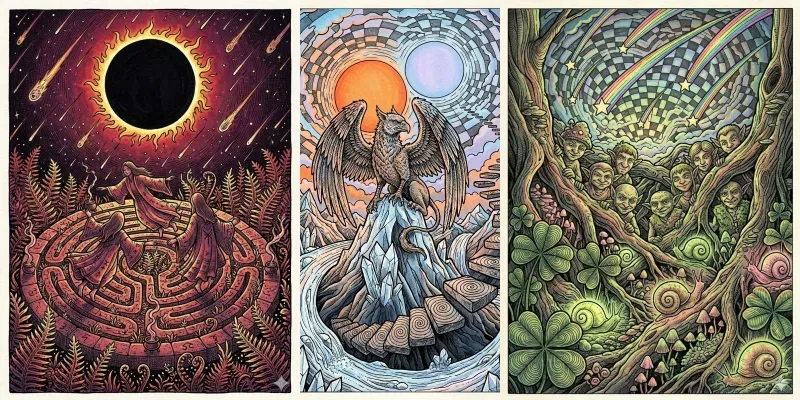Psychedelic Ink Fantasy Illustrations generated by undefined