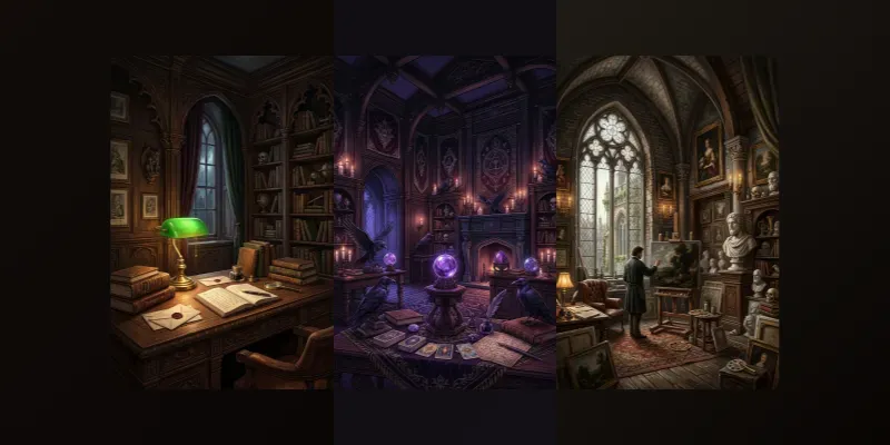 Gothic Dark Academia Interiors generated by undefined