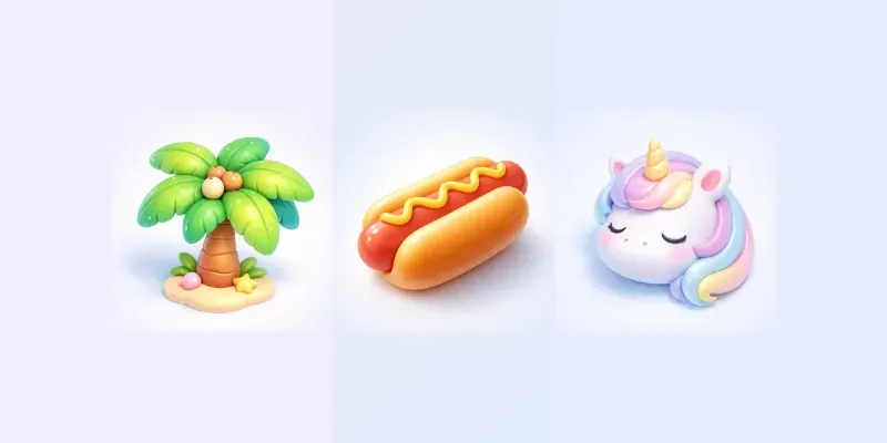 Cute Glossy 3D Emoji Icons