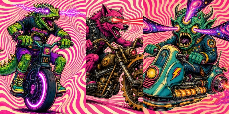 Psychedelic Lowbrow Characters generated by undefined