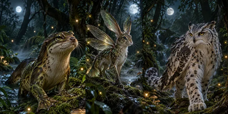 Hyperrealistic Hybrid Forest Creatures