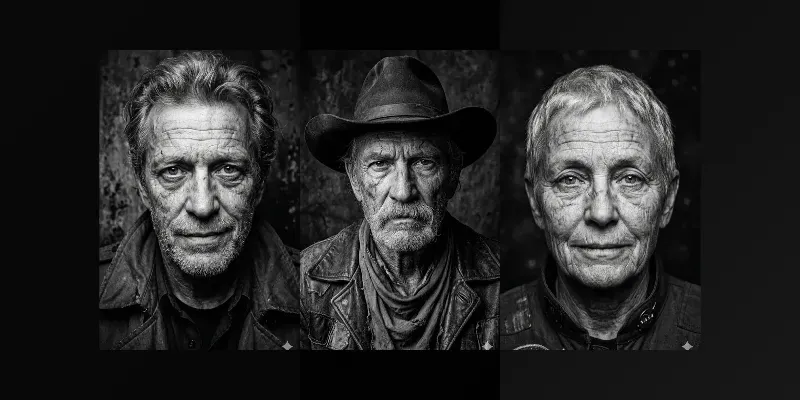 Grizzled Character Portrait Generator Bw generated by undefined