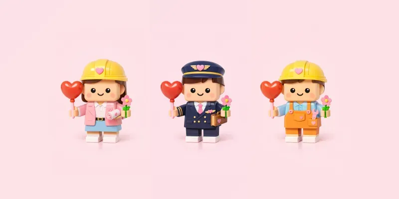 Valentines Day Brickstyle Professions generated by undefined