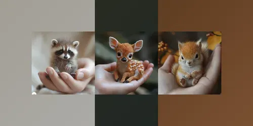 Cute Animal Babies On Palm Of Hand generated by midjourney