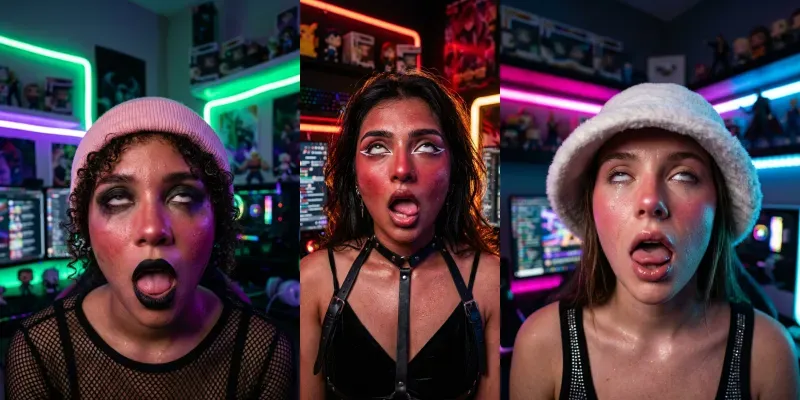 Neon Expressive Egirl Portraits generated by undefined