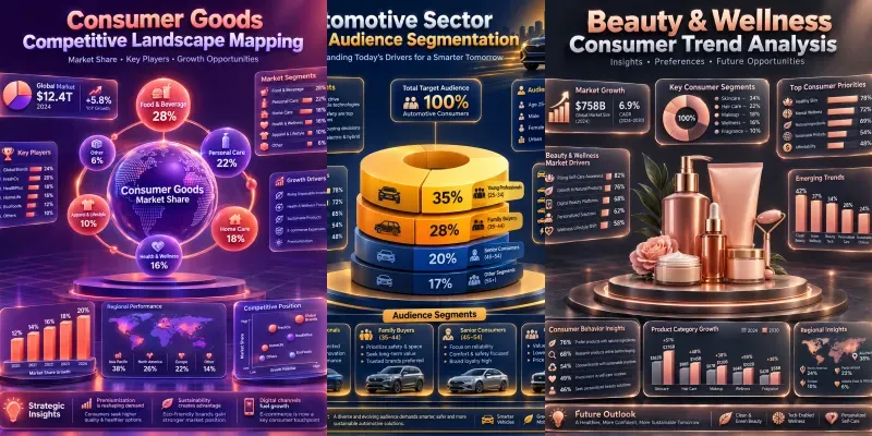 3D Market Research Infographics generated by undefined
