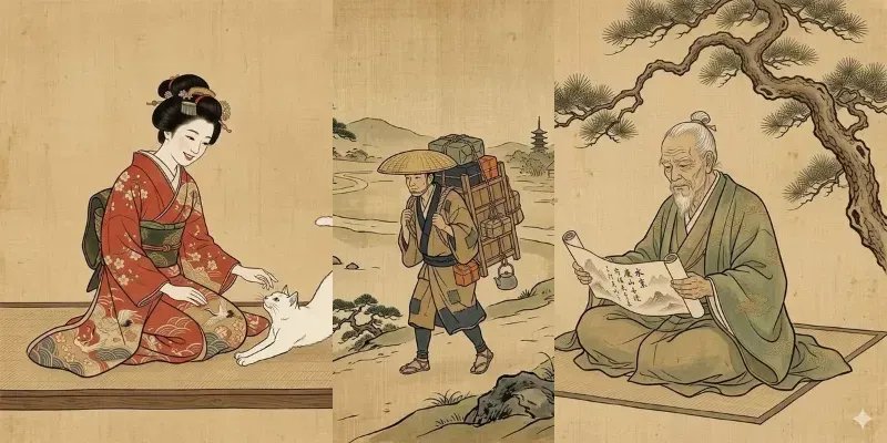 Traditional Japanese Silk Paintings generated by undefined
