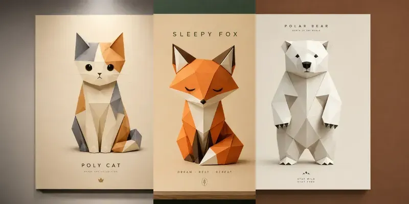 Low Poly Papercraft Duck Poster generated by undefined