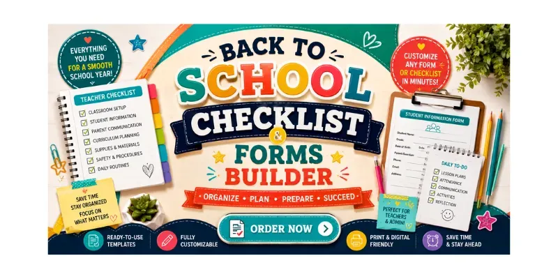 Back To School Checklist Forms Builder generated by undefined