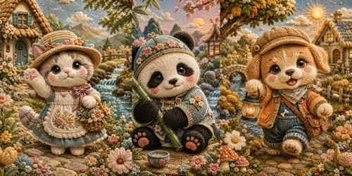 Cute Embroidered Animal Portraits generated by chatgpt-image