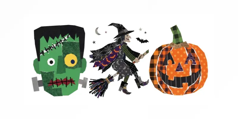 Quirky Halloween Collage Cliparts generated by undefined