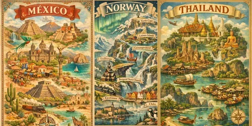 Fantasy Travel Map Posters generated by chatgpt-image