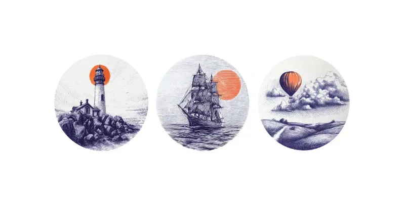 Circular Engraved Emblem Scenes generated by undefined