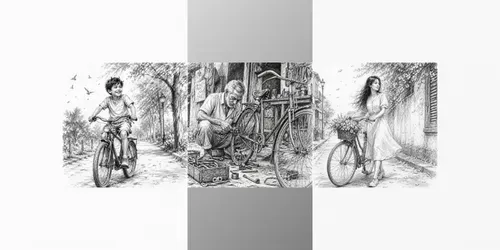 Handdrawn Bicycle Life Sketches generated by chatgpt-image