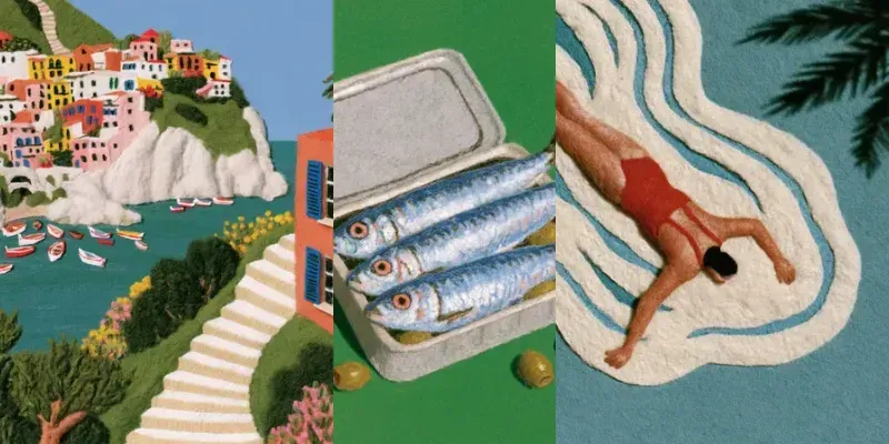 Surreal Felt And Wool Collage Art generated by undefined