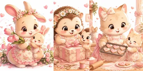 Whimsical Mothers Day Animals generated by chatgpt-image