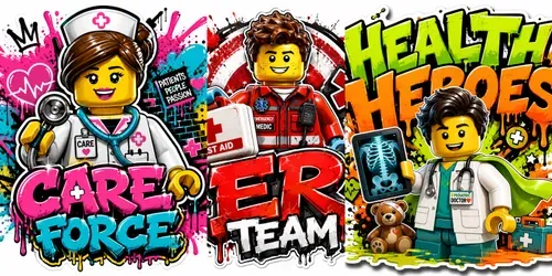 Lego Hospital Crew Graffiti Sticker Art generated by chatgpt-image