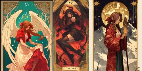 Final Fantasy Themed Tarot Cards generated by midjourney