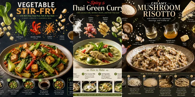 Professional Recipe Infographs generated by undefined