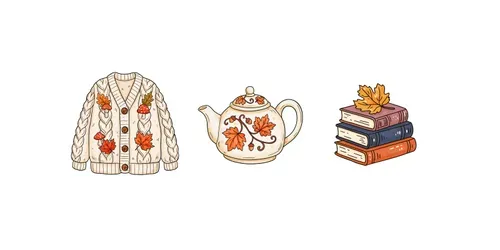 Whimsical Autumn Cliparts generated by midjourney
