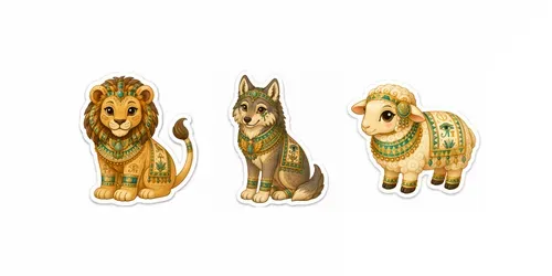 Cute Egyptian Animal Sticker Cliparts generated by chatgpt-image