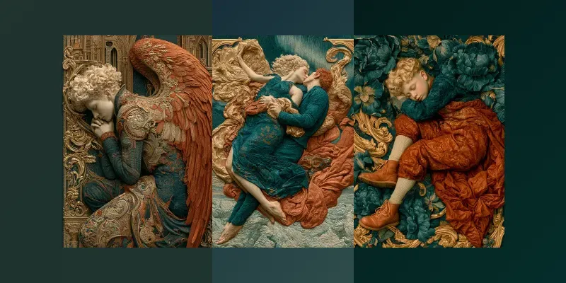 Ornate Tapestry Mixed Media Art generated by undefined