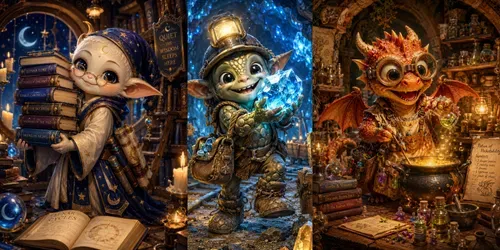 Cute Fantasy Critter Jobs generated by chatgpt-image
