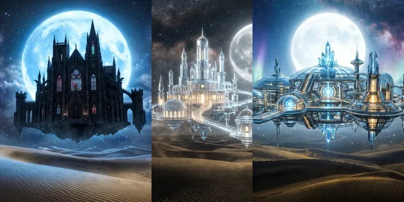 Floating Palaces In Desert Nights generated by undefined