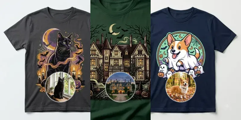 Photos To Halloween Tshirt Art generated by undefined