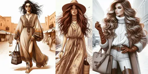 Digital rbrush Fashion Illustrations generated by dalle