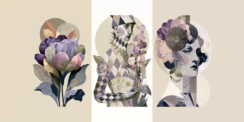 Opaline Deco Collage Geo Art generated by undefined