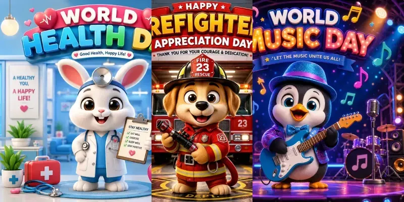 Cute 3D Celebration Posters generated by undefined