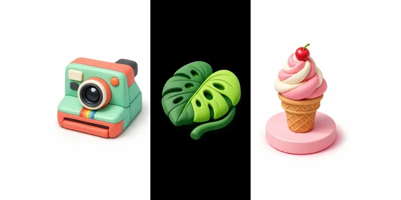3D Clay Icons generated by undefined