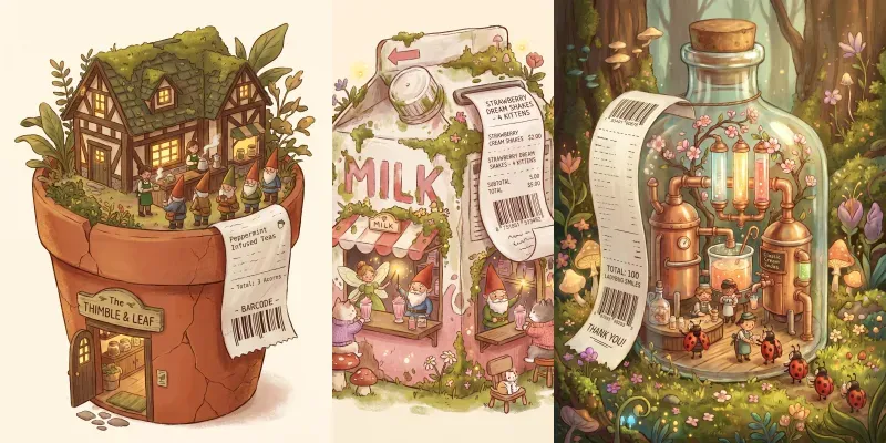 Vintage Coffee Receipt Illustrations generated by undefined