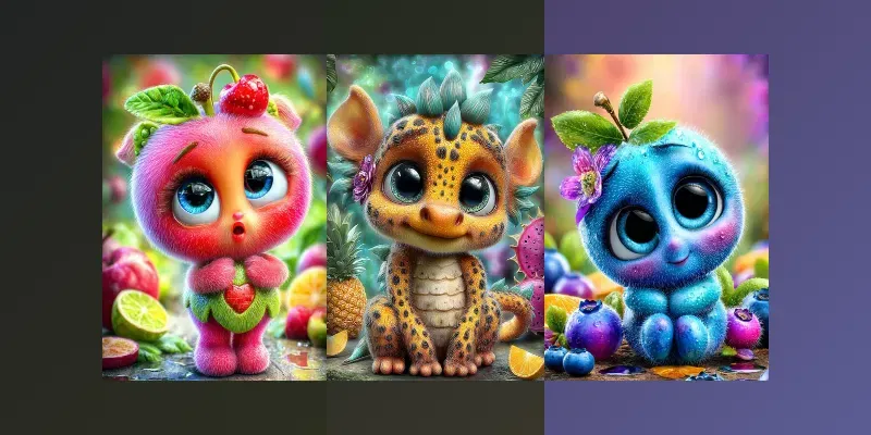 Cute Fruit Creature Illustrations generated by undefined